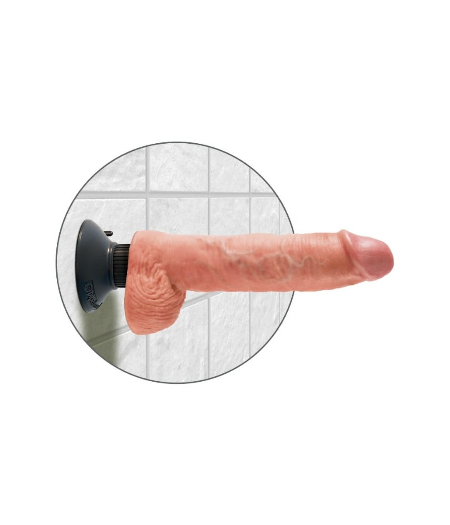 KING COCK - DILDO VIBRANTE COM TESTÍCULOS 25.5 CM COR NATURAL