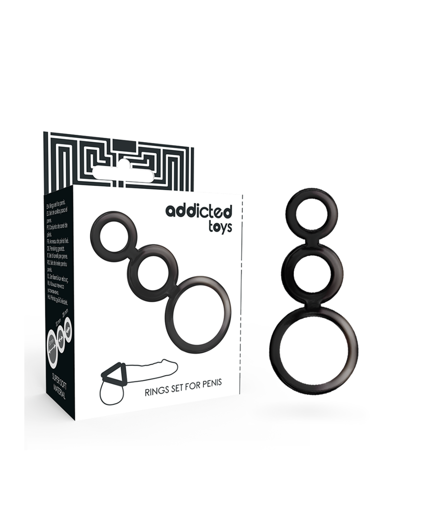 ADDICTED TOYS - RINGS SET FOR PENIS - SMOKED