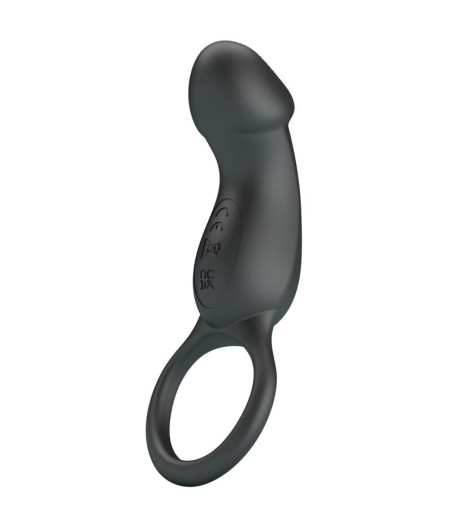 PRETTY LOVE - TRAE VIBRATING BLACK RING WITH STIMULATOR