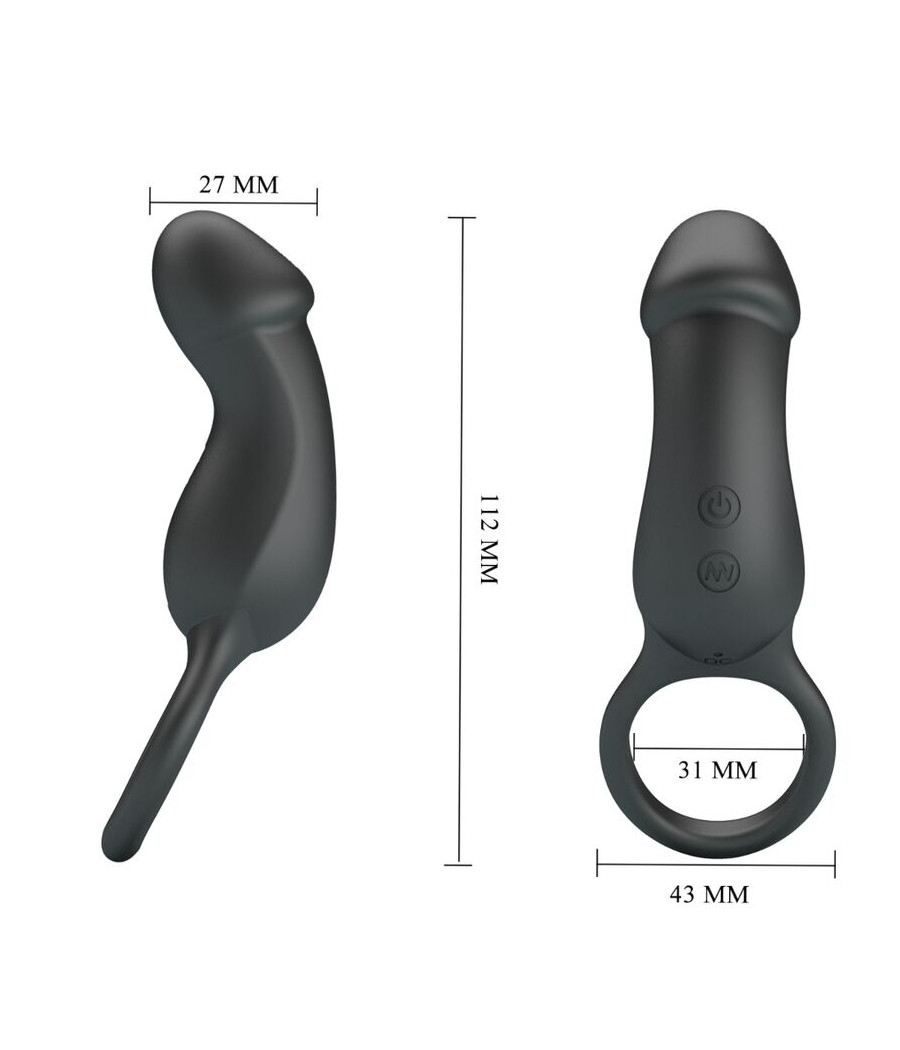 PRETTY LOVE - TRAE VIBRATIONSRING MIT SCHWARZEM STIMULATOR