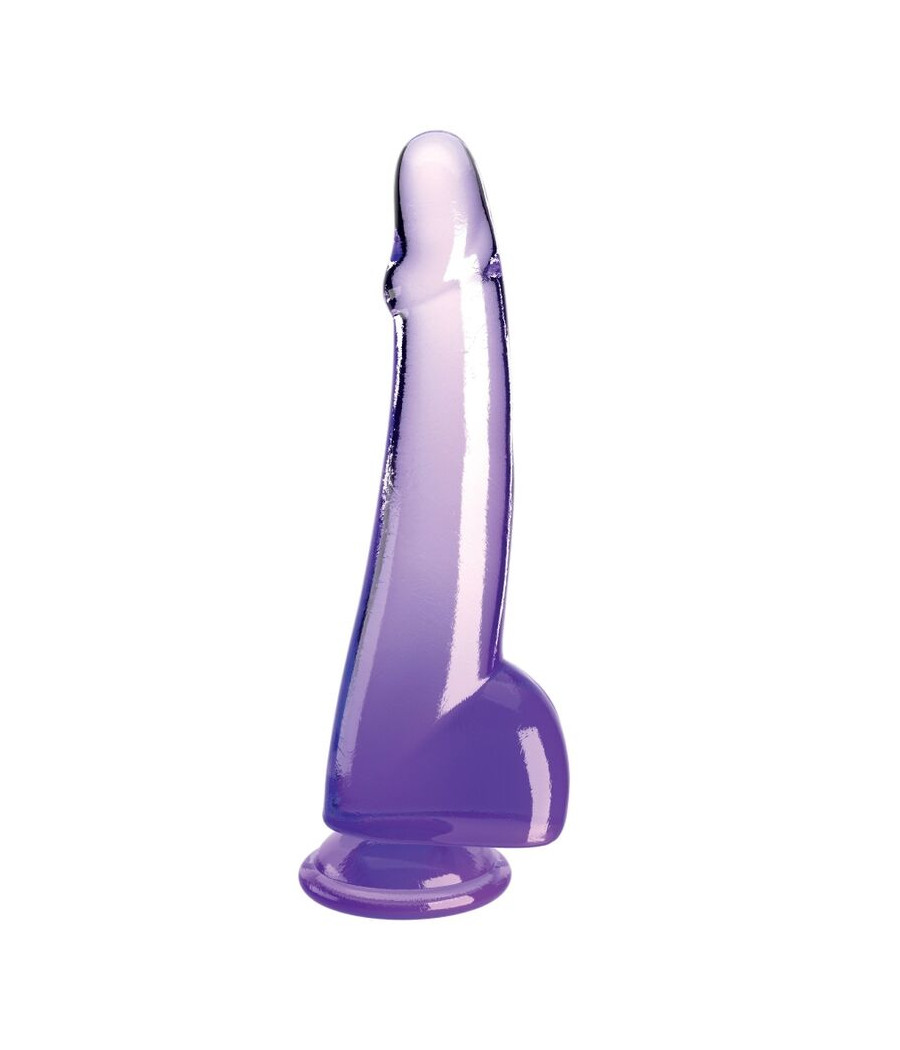 KING COCK - CLEAR DILDO CON TESTÍCULOS 19 CM MORADO