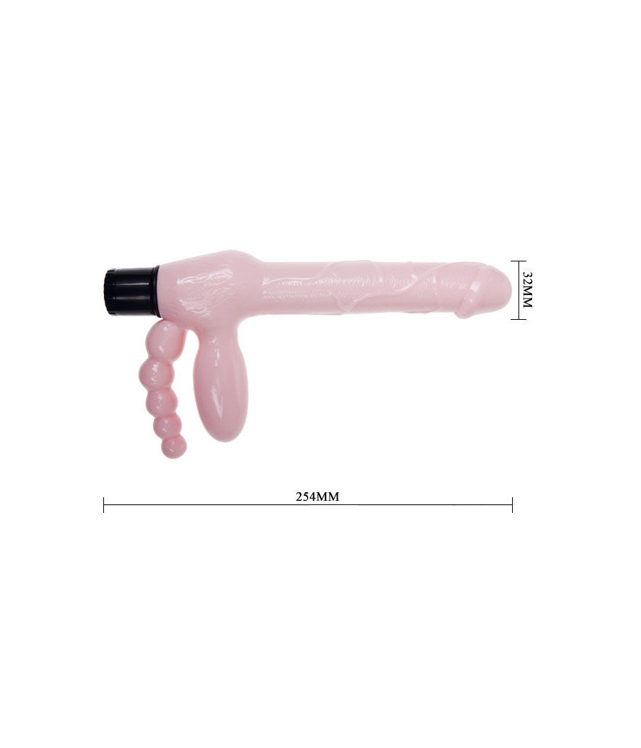 BAILE - HARNAIS SANS CORDE TPR AVEC VIBRATION ET STIMULATION ANAL 25.4 CM