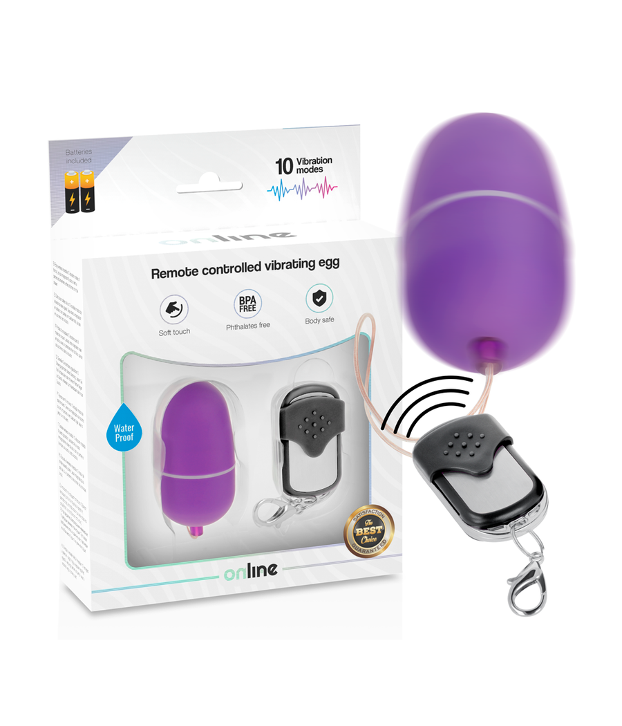 ONLINE - REMOTE CONTROL VIBRATING EGG M PURPLE