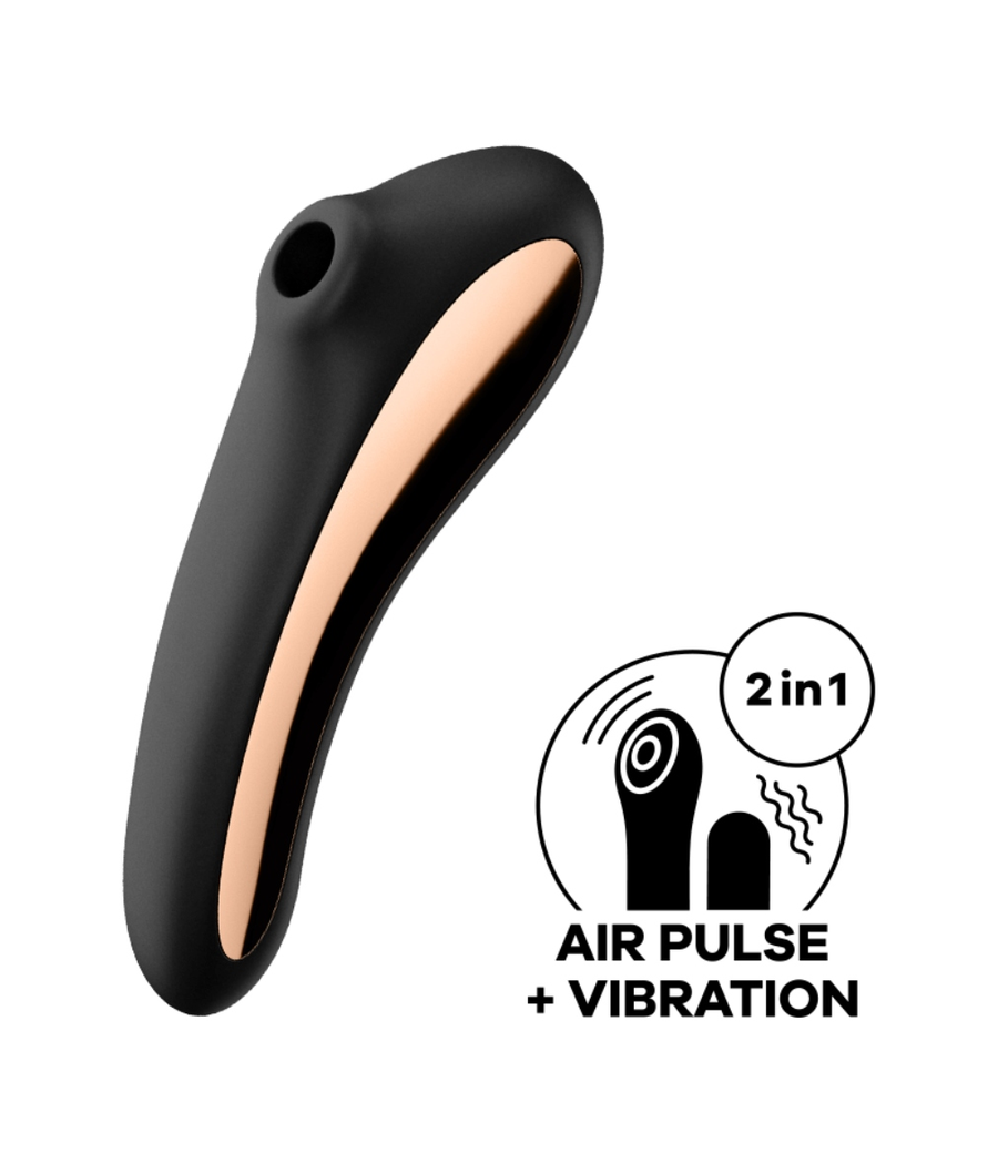 SATISFYER - DUAL KISS ESTIMULADOR CLITORIS NEGRO