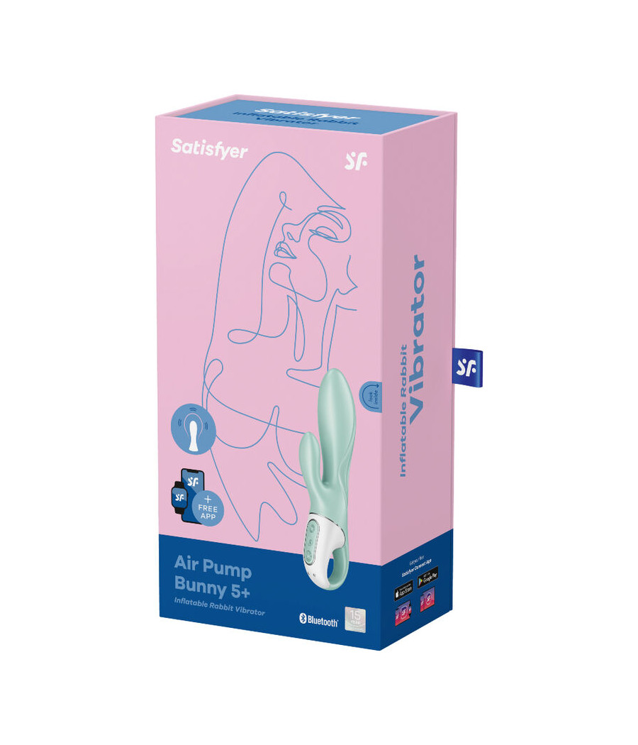 SATISFYER - AIR PUMP BUNNY 5+ INFLATABLE RABBIT VIBRATOR APP GREEN