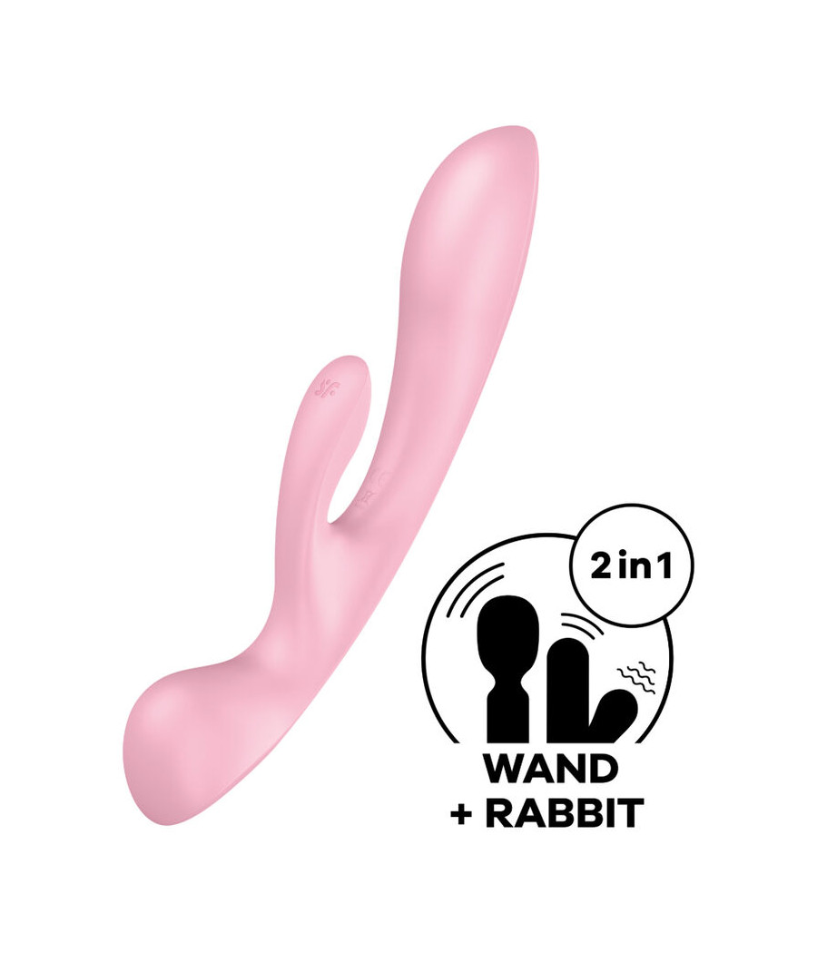 SATISFYER - VIBRATION HYBRIDE TRIPLE OH ROSE