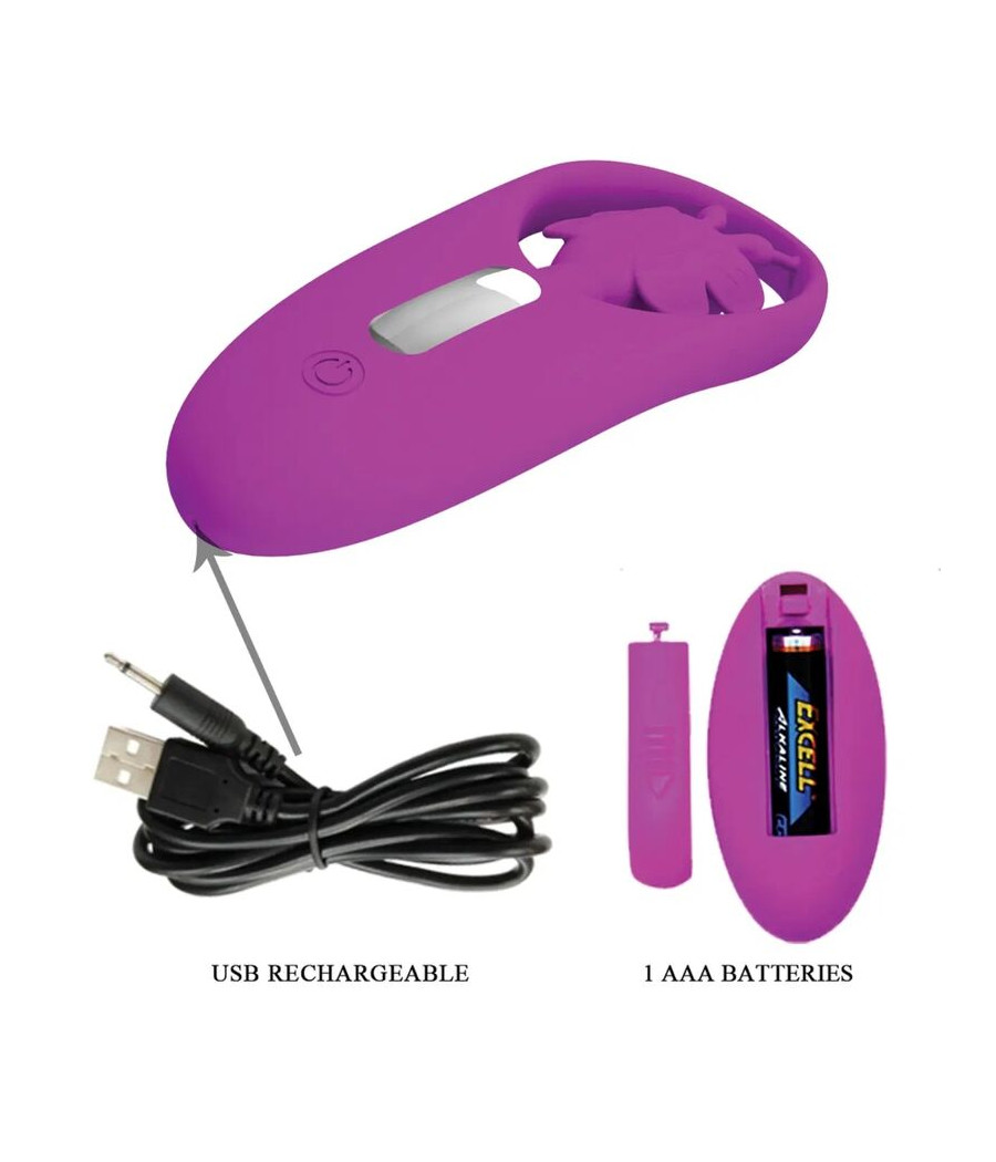 PRETTY LOVE - DANCING BUTTERFLY ESTIMULADOR PARA BRAGUITA CON CONTROL REMOTO LILA