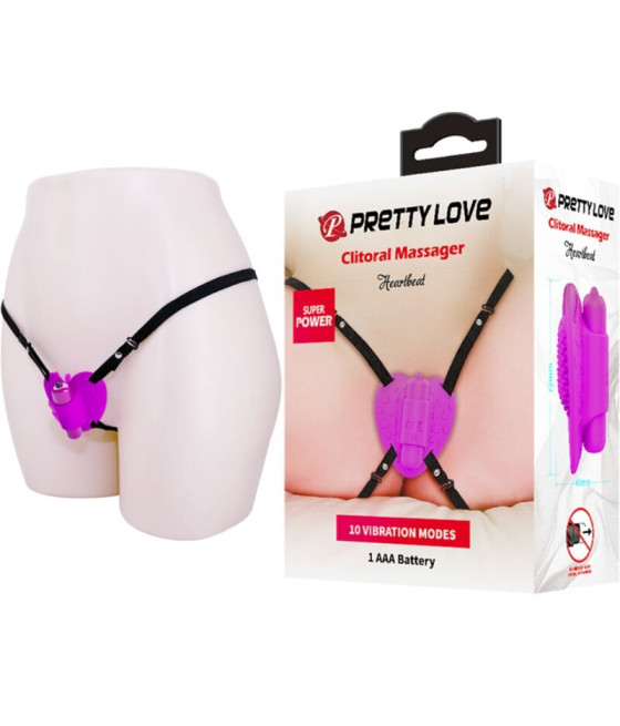 PRETTY LOVE - HEARTBEAT CLITORIS MASSAGER 10 VIBRATION MODES PURPLE