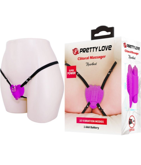 PRETTY LOVE - MASAJEADOR DE CLÍTORIS HEARTBEAT 10 MODOS DE VIBRACIÓN MORADO