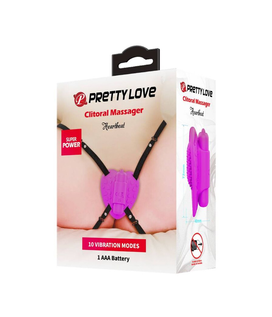 PRETTY LOVE - HEARTBEAT CLITORIS MASSAGER 10 VIBRATION MODES PURPLE
