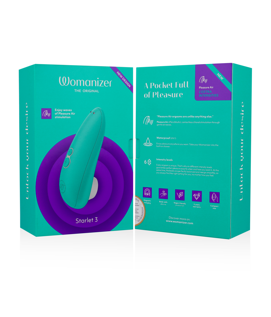 WOMANIZER - ESTIMULADOR CLITORIAL STARLET 3 TURQUESA