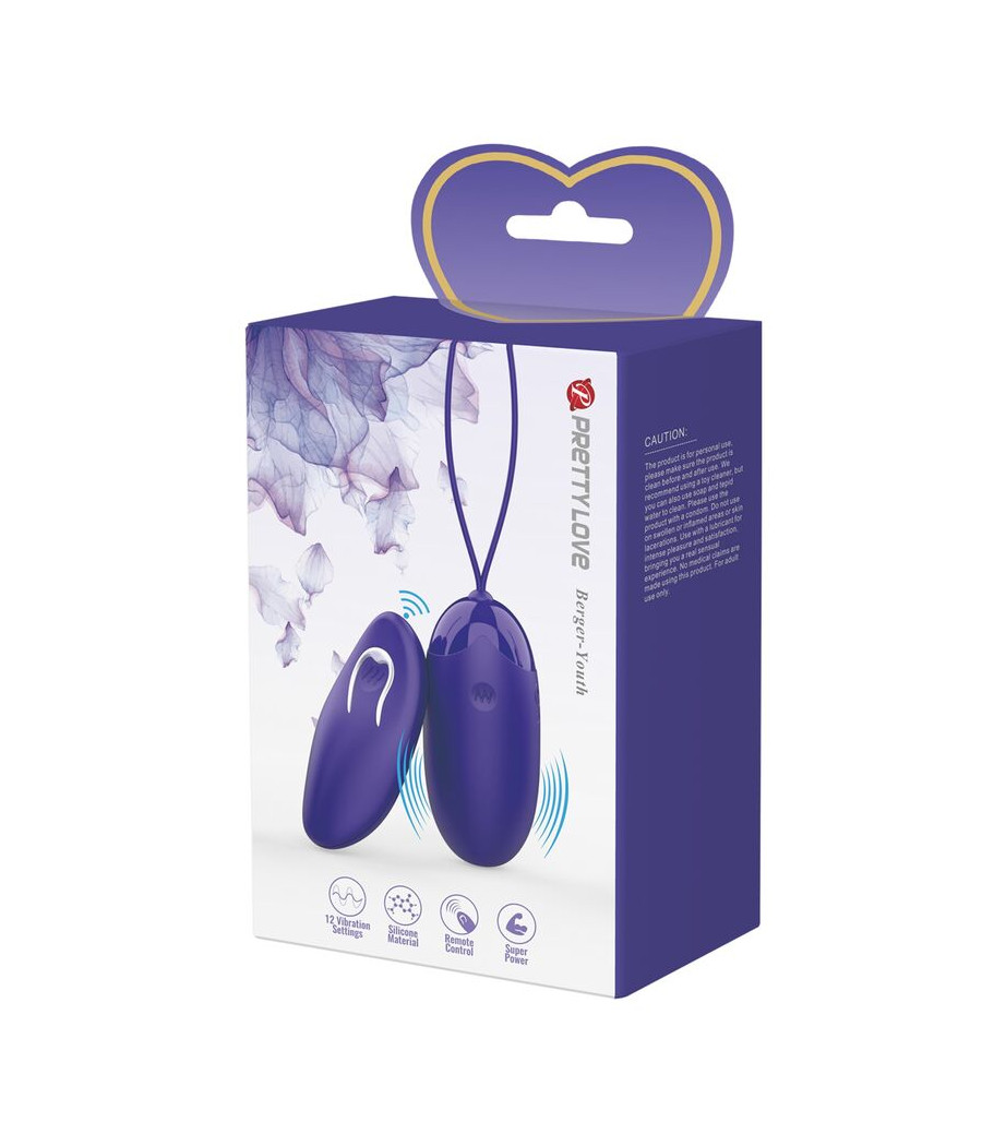 PRETTY LOVE - BERGER YOUTH HUEVO VIBRADOR CONTROL REMOTO VIOLETA