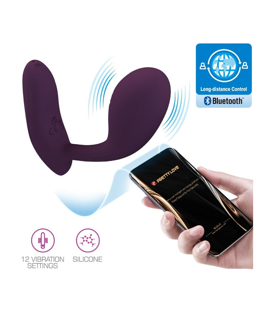 PRETTY LOVE - BAIRD G-SPOT 12 VIBRATIONEN WIEDERAUFLADBAR LILA APP