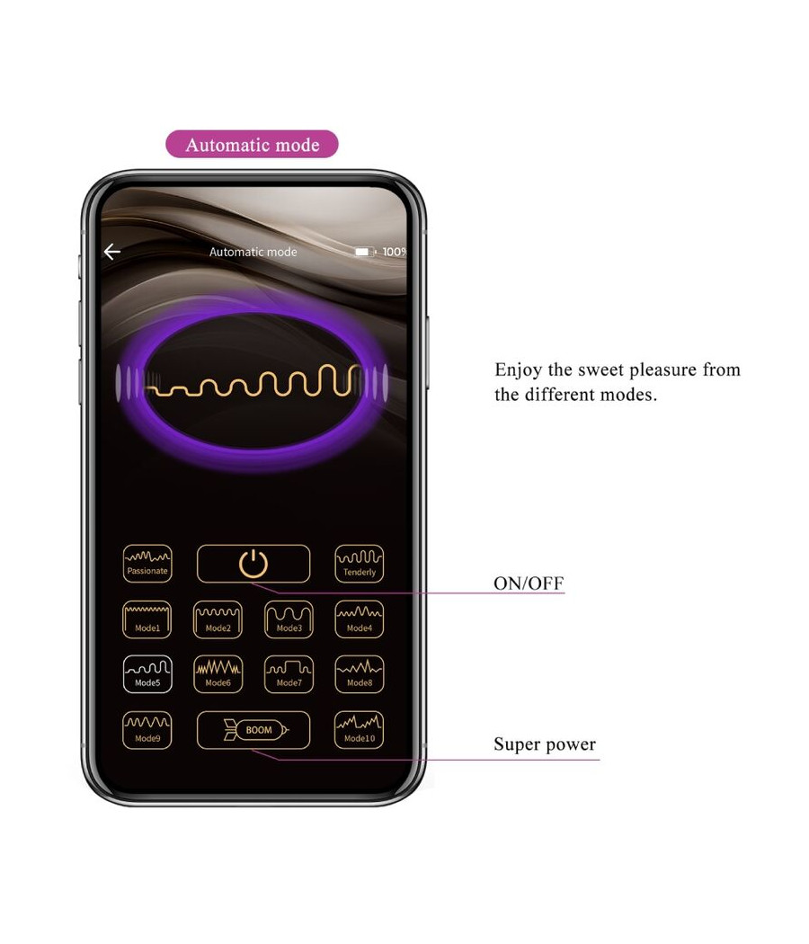 PRETTY LOVE - BAIRD G-SPOT 12 VIBRAÇÕES RECARREGÁVEL LILA APP