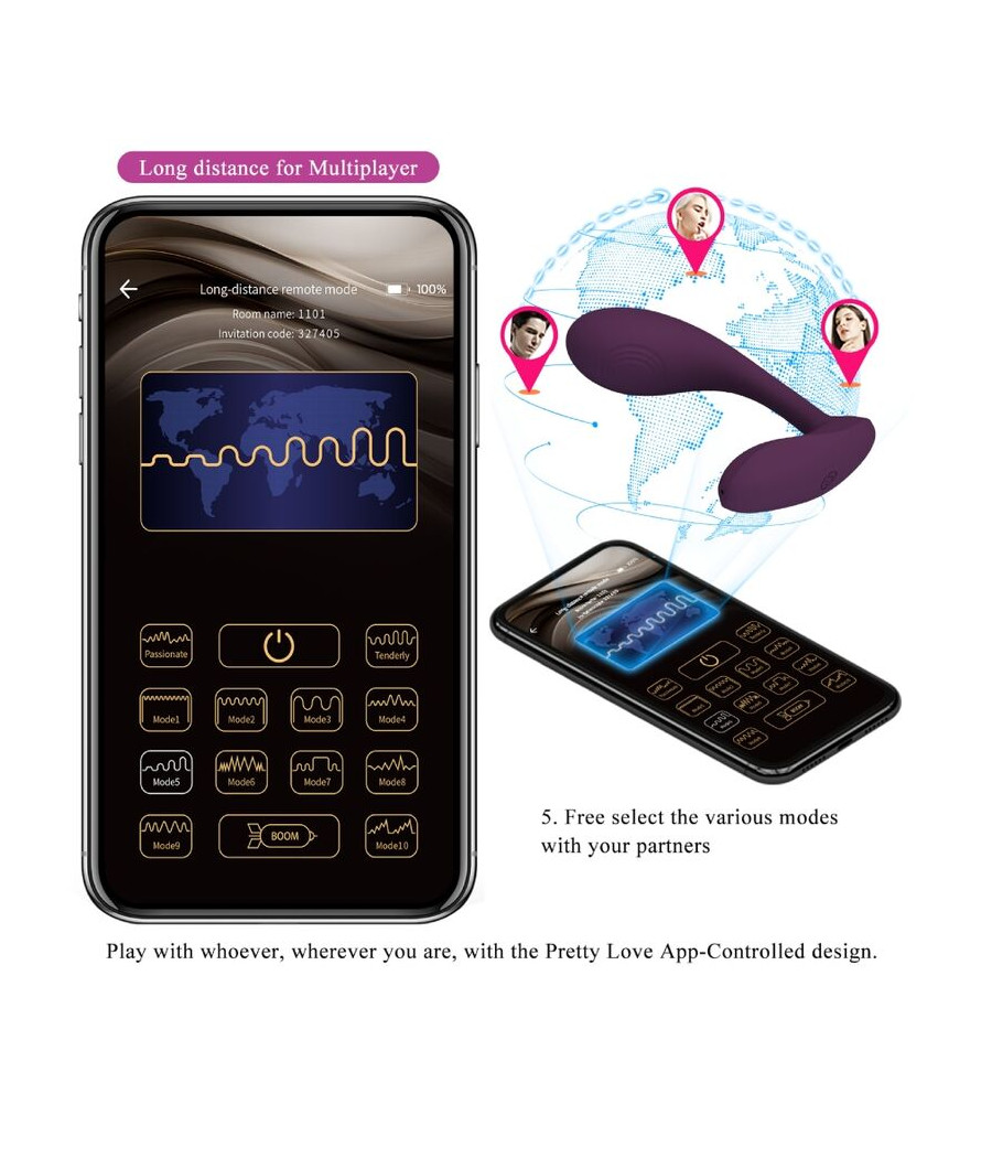 PRETTY LOVE - BAIRD G-SPOT 12 VIBRAZIONI RICARICABILE APP LILA