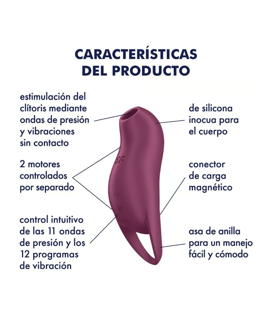 SATISFYER - POCKET PRO 1 CLITORIS STIMULATOR GARNET