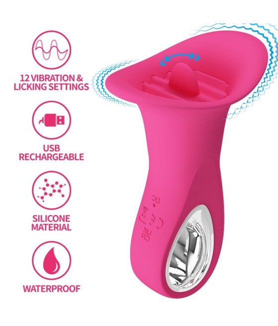 PRETTY LOVE - CLYDE ORALVIBRATOR VIBRIERENDE ZUNGE 12 VIBRATIONEN ROSA