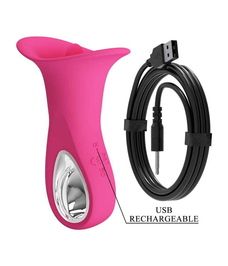 PRETTY LOVE - CLYDE ORALVIBRATOR VIBRIERENDE ZUNGE 12 VIBRATIONEN ROSA