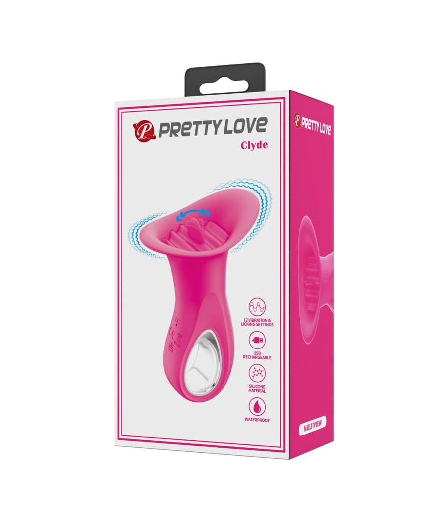 PRETTY LOVE - CLYDE VIBRATEUR ORAL LANGUE VIBRANTE 12 VIBRATIONS ROSE