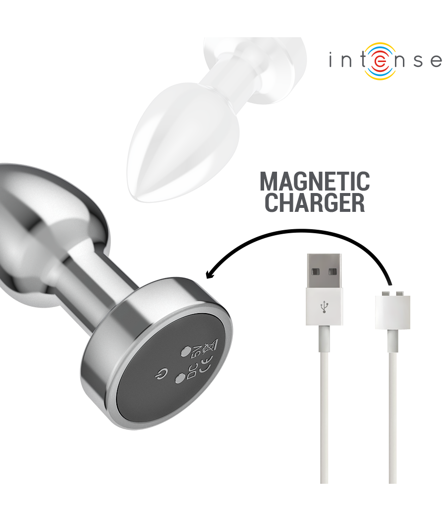 INTENSE - PLUG ANAL 10 VIBRATIONS MÉTAL AVEC TÉLÉCOMMANDE S