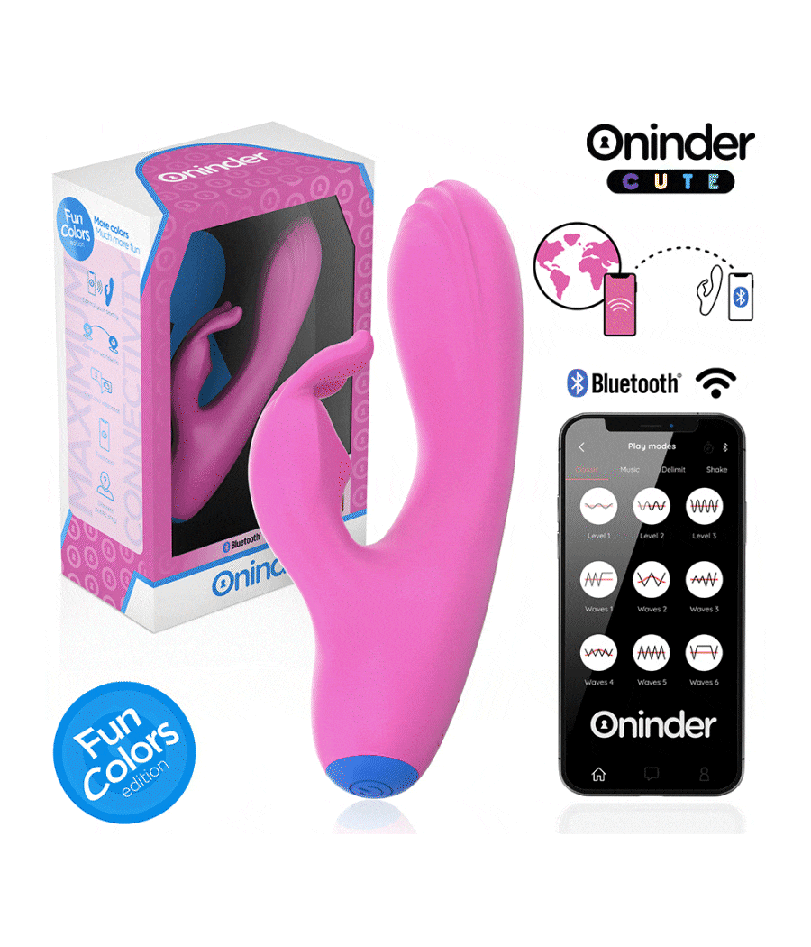 ONINDER CUTE - VIBRADOR LOVE BUNNY PARA PONTO G E CLITÓRIS - APLICATIVO MUNDIAL GRATUITO