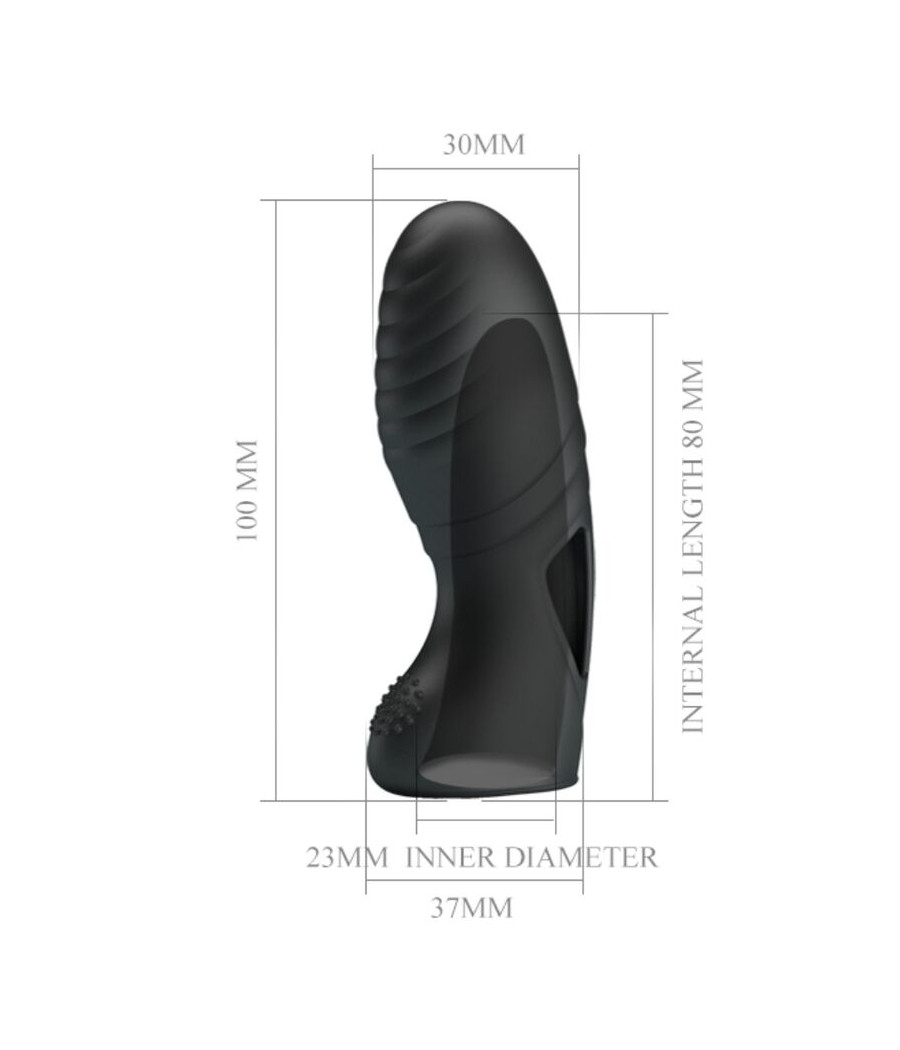 PRETTY LOVE - ALAN VIBRADOR DE DEDO SILICONA NEGRO