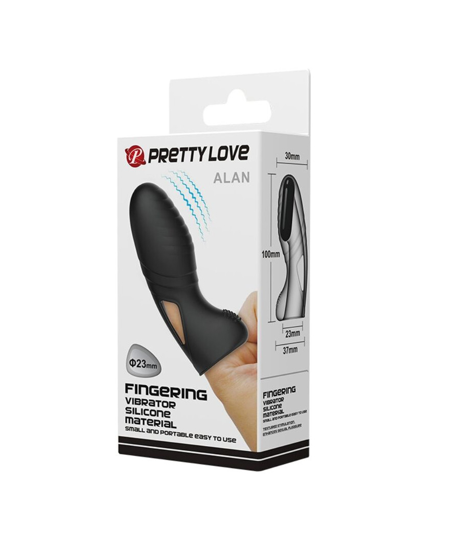 PRETTY LOVE - ALAN VIBRADOR DE DEDO SILICONA NEGRO