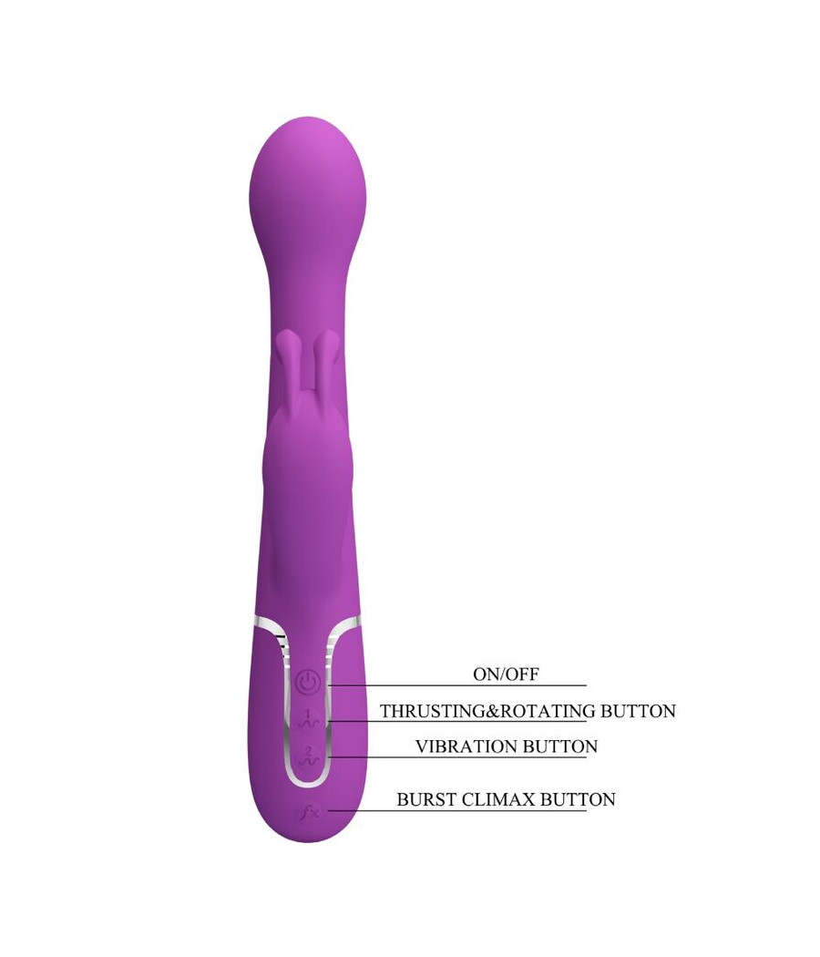 PRETTY LOVE - DEJON 3 IN 1 MULTIFUNCTION RABBIT VIBRATOR  PURPLE