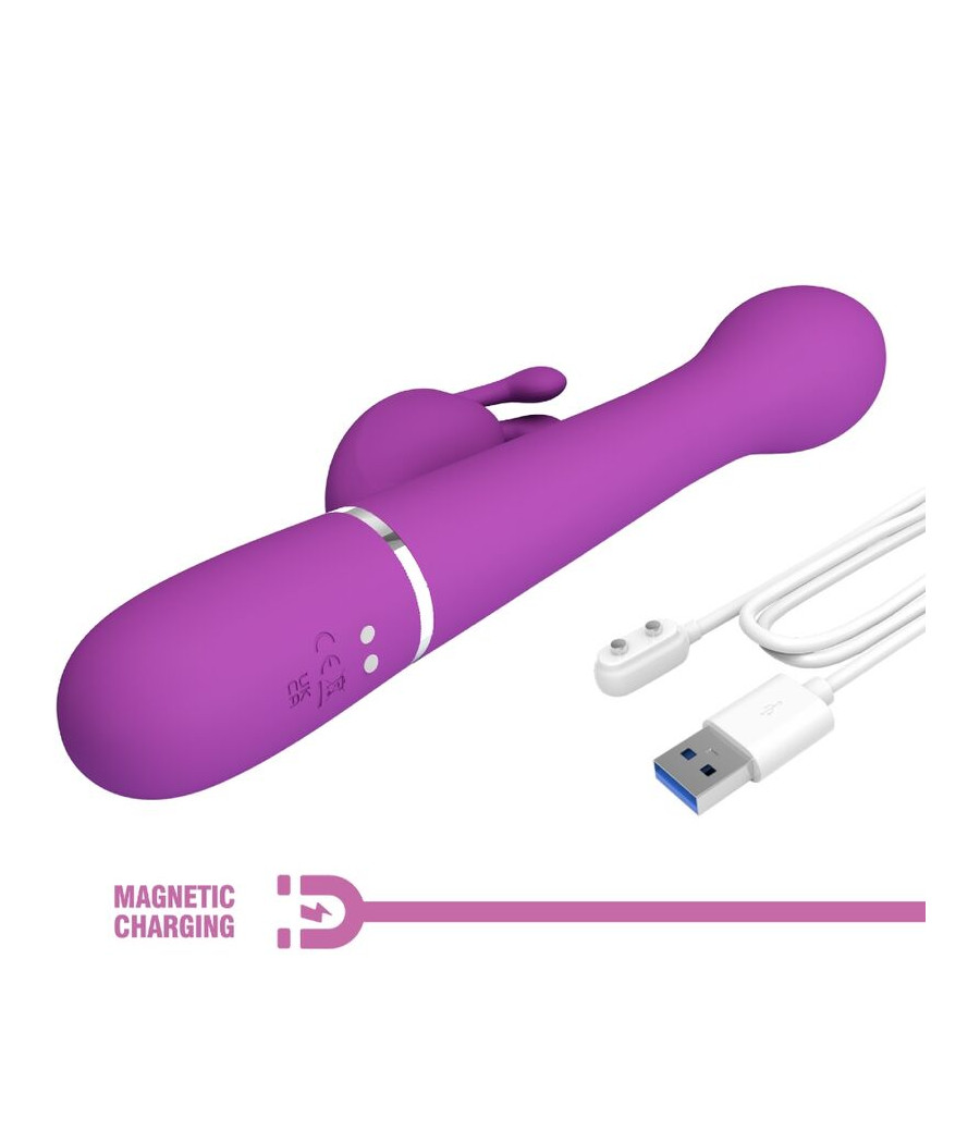 PRETTY LOVE - DEJON 3 IN 1 MULTIFUNZIONE VIBRATORE CONIGLIO VIOLA
