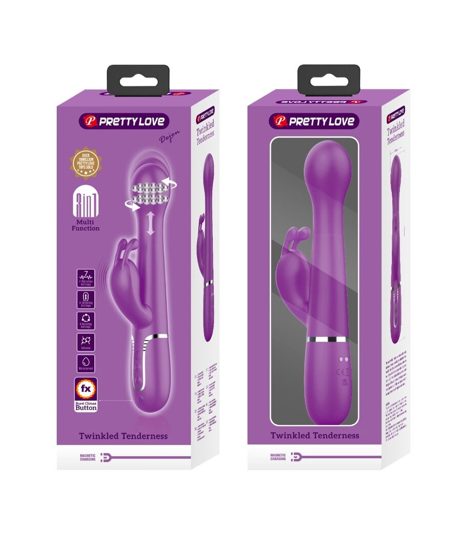 PRETTY LOVE - DEJON VIBRADOR RABBIT MULTIFUNCIÓN 3 EN 1 MORADO