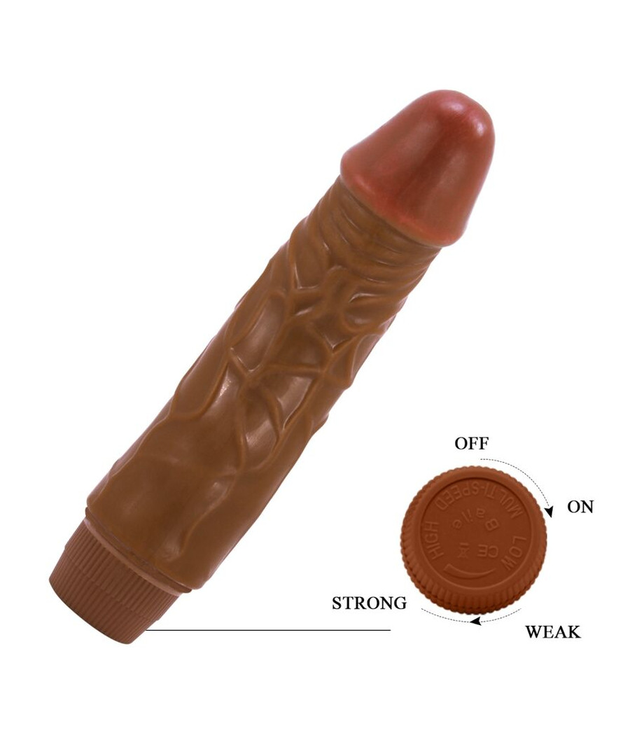 BAILE - JEFF VIBRADOR REALÍSTICO 19.5 CM MULATO