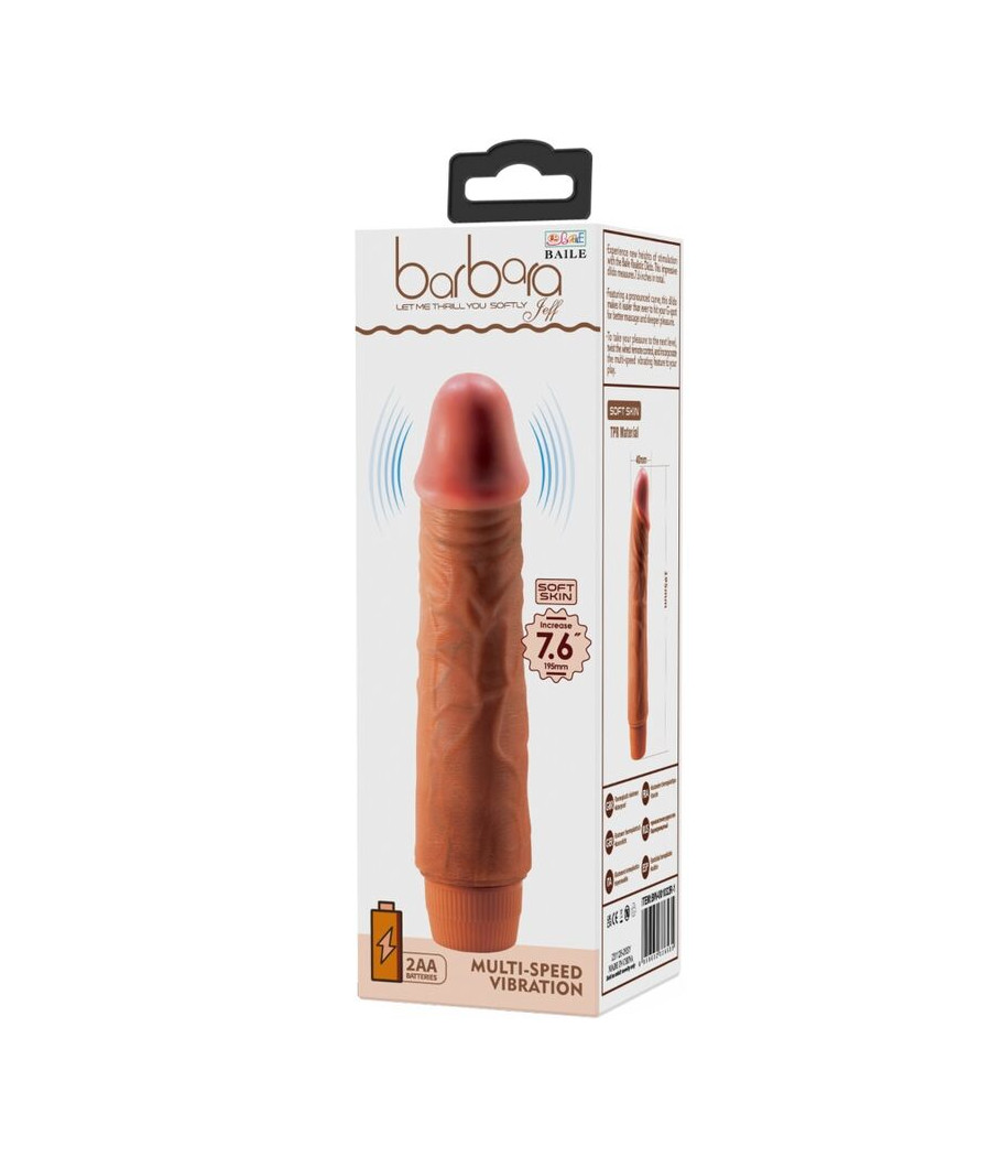 BAILE - JEFF VIBRADOR REALÍSTICO 19.5 CM MULATO