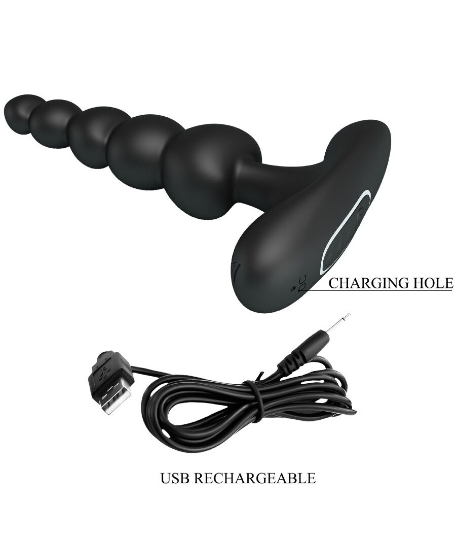 PRETTY LOVE - VIBRADOR ANAL CORBAN 10 VIBRAÇÕES PRETO