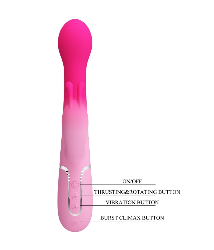 PRETTY LOVE - DEJON 3 IN 1 MULTIFUNZIONE VIBRATORE CONIGLIO ROSA