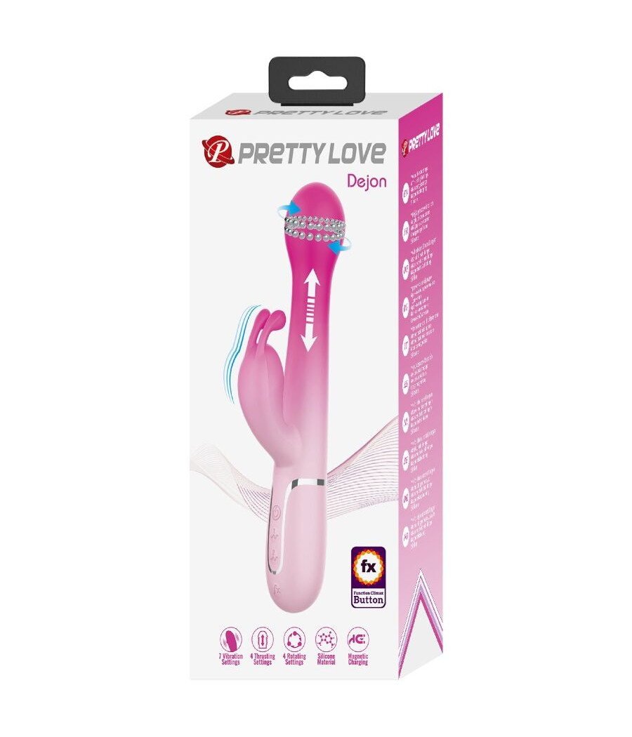 PRETTY LOVE - DEJON 3 IN 1 MULTIFUNKTIONS-RABBIT-VIBRATOR ROSA