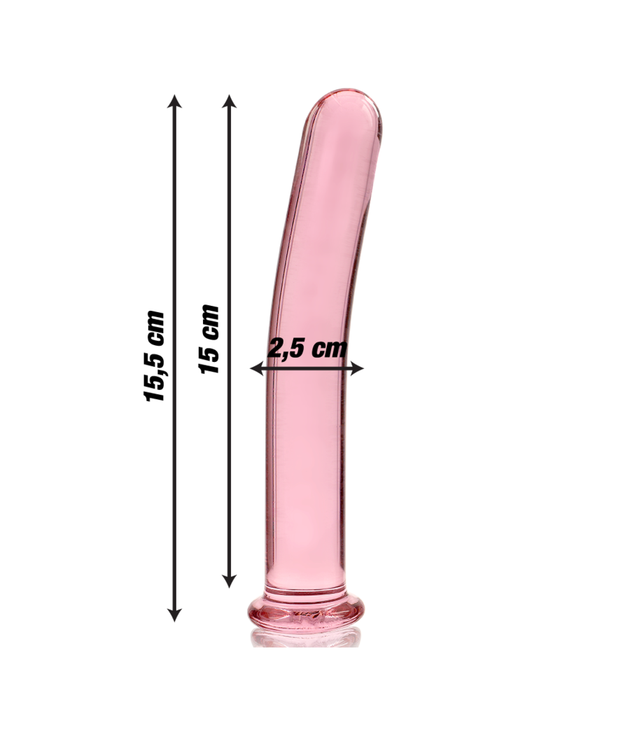 NEBULA SERIES BY IBIZA - MODELO 9 DILDO VIDRO BOROSILICADO ROSA 15.5 CM -O- 2.5 CM