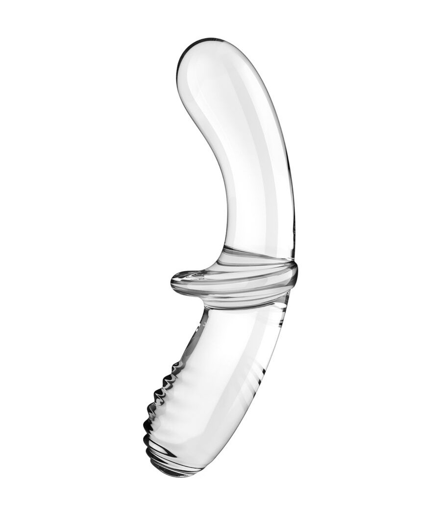 SATISFYER - DILDO DE CRISTAL DUPLO TRANSPARENTE