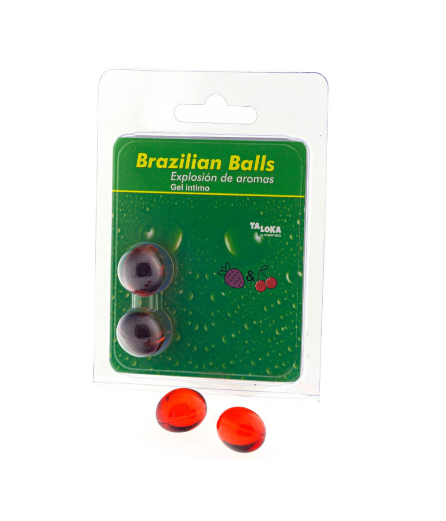 TALOKA - 2 BOLAS BRASILEIRAS GEL ÍNTIMO DE MORANGO E CEREJA