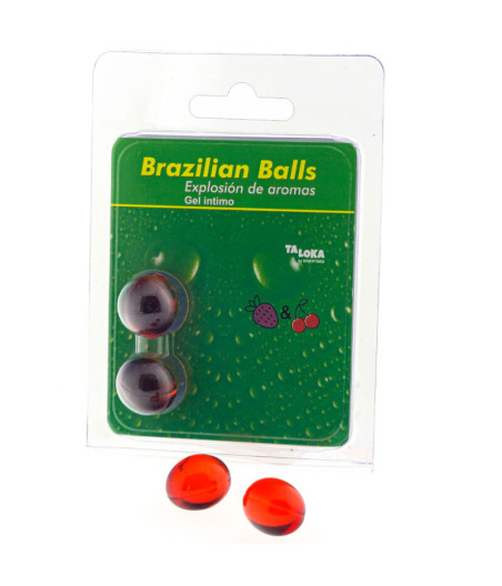TALOKA - 2 BOLAS BRASILEIRAS GEL ÍNTIMO DE MORANGO E CEREJA