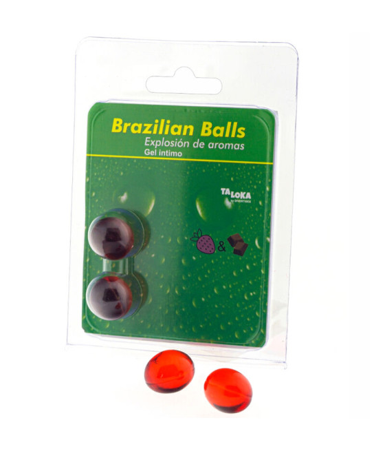 TALOKA - 2 BRASILIANISCHE KUGELN, ERDBEERE UND SCHOKOLADE, INTIMGEL