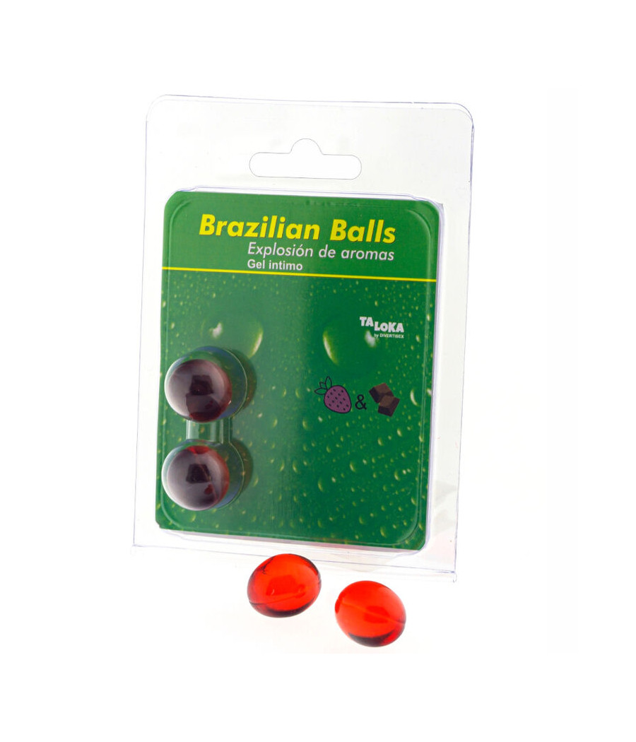 TALOKA - 2 BRASILIANISCHE KUGELN, ERDBEERE UND SCHOKOLADE, INTIMGEL