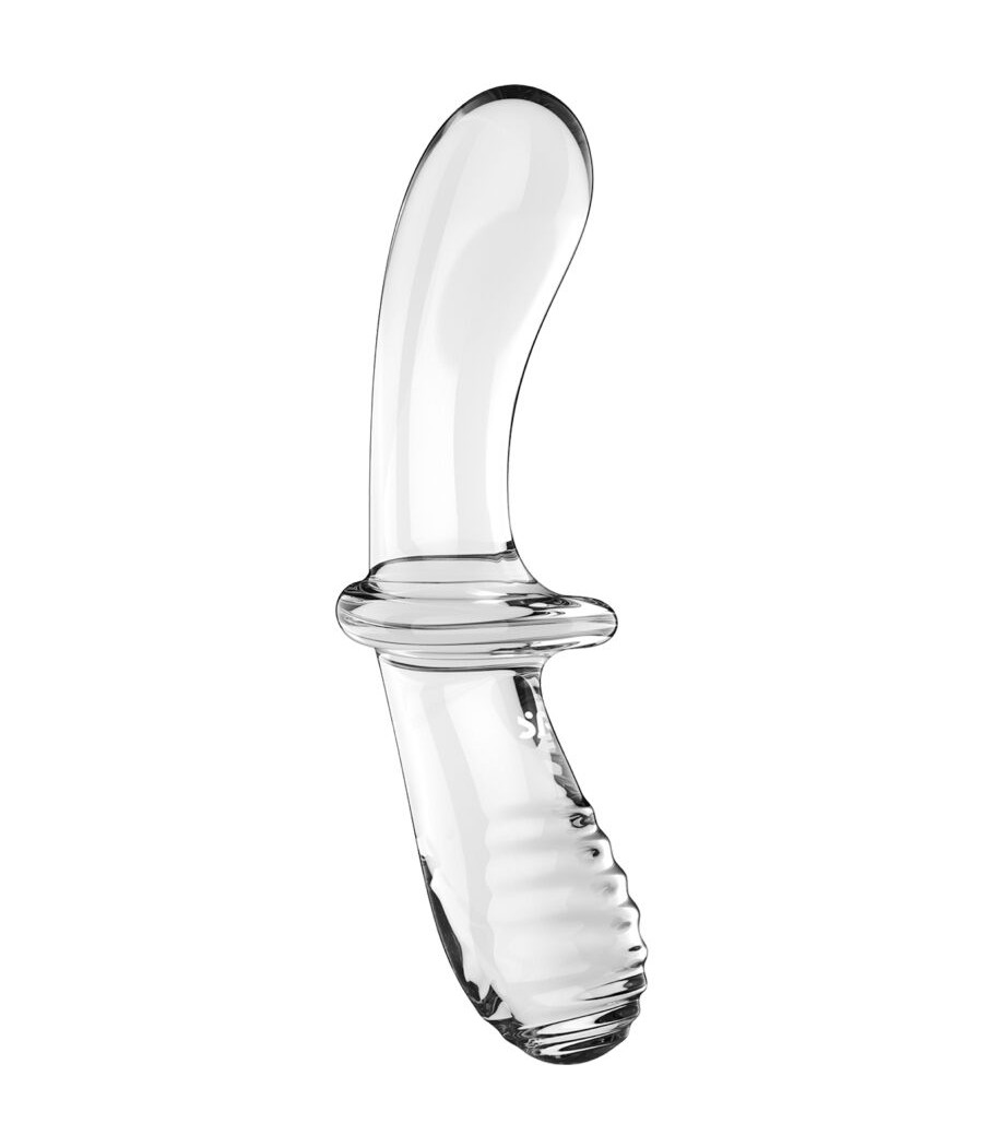 SATISFYER - DILDO DE CRISTAL DUPLO TRANSPARENTE
