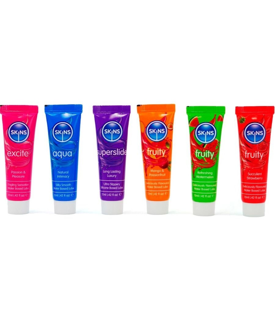 SKINS - KIT DE LUBRIFICANTES VITAL & FRUITY 6 x 12 ML