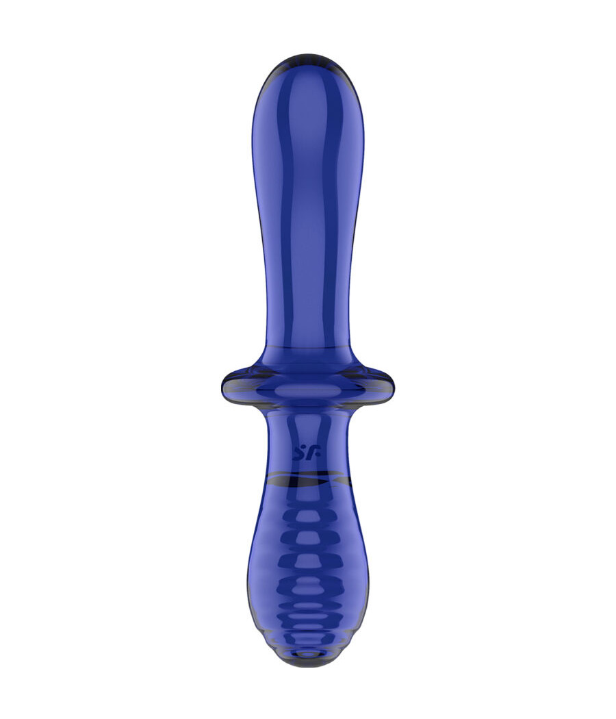 SATISFYER - GODE DOUBLE CRISTAL BLEU