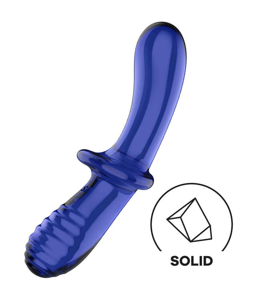 SATISFYER - GODE DOUBLE CRISTAL BLEU