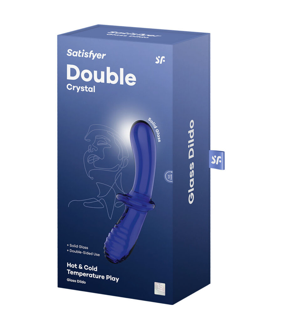 SATISFYER - DOUBLE CRYSTAL DILDO AZUL