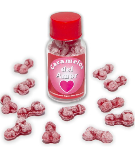 DIABLO PICANTE - 12 PENISFÖRMIGE LIEBESBONBONS ERDBEERE/KIRSCHE