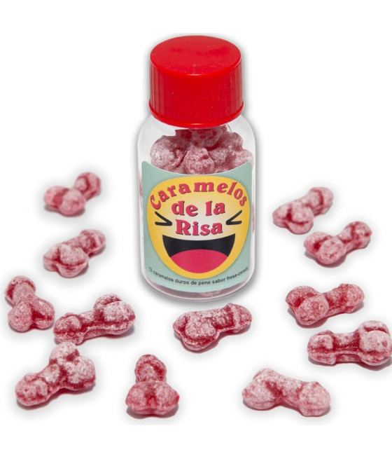 DIABLO PICANTE - 12 BONBONS RIRE EN FORME DE PÉNIS FRAISE/CERISE