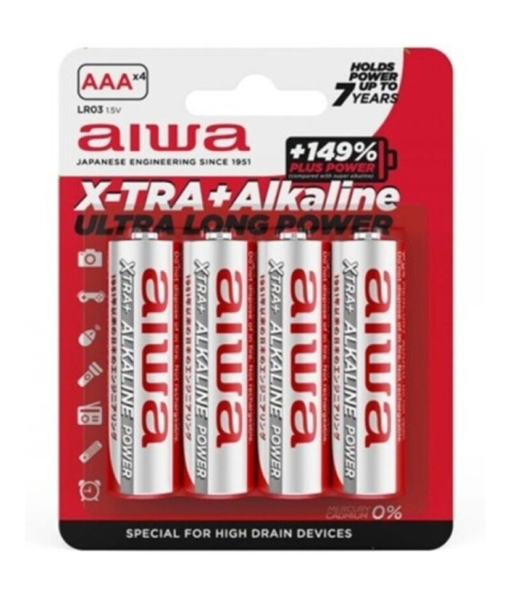 AIWA - X-TRA ALKALINE PILA ALCALINA AAA LR03 BLISTER*4