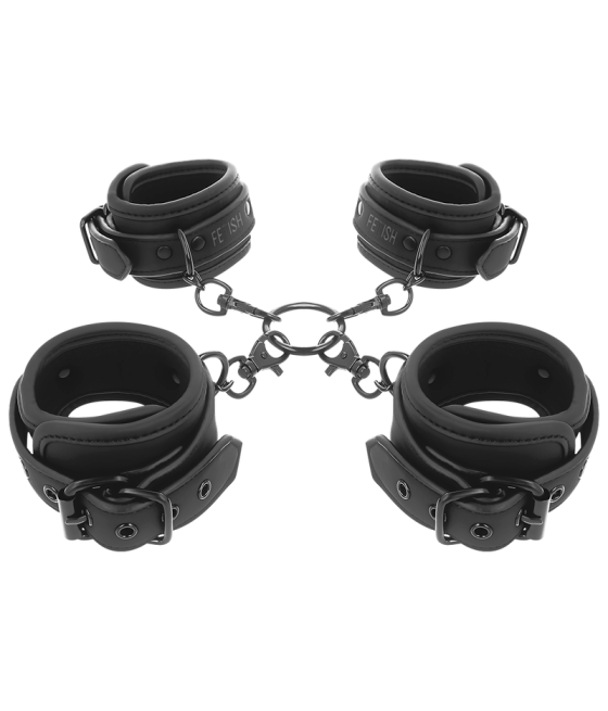 FETISH SUBMISSIVE - ENSEMBLE DE MENOTTES POUR MAINS ET CHEVILLES AVEC DOUBLURE EN NOPRÈNE
